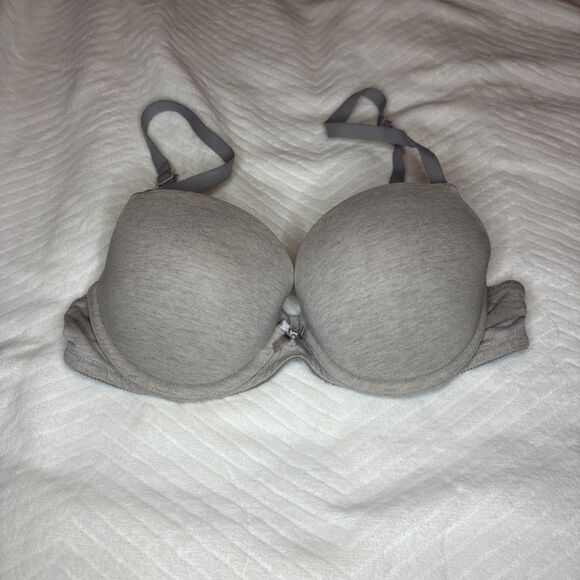 Ambrielle 36B Gray Push-Up Demi Bra Lightly Padded Underwire Everyday Wear - Picture 1 of 6